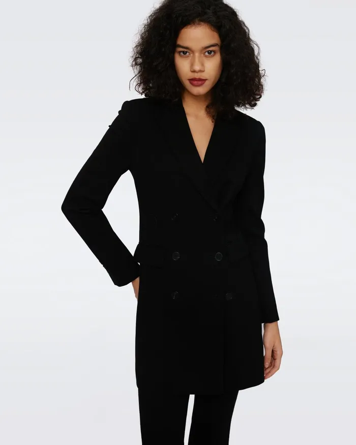Virginia Blazer Dress Black Women DVF Dresses