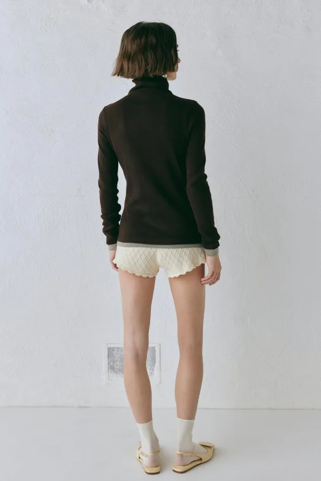 VRG GRL Long Sleeve Bea Knit Skivvy Chocolate 8211 Women VRG GRL Long Sleeve Bea Knit Skivvy Chocolate 8211 Women