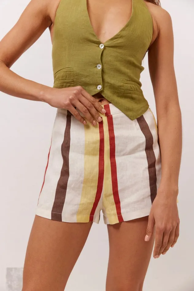 VRG GRL Sets Aya Linen Shorts Ace 8211 Women VRG GRL Sets Aya Linen Shorts Ace 8211 Women
