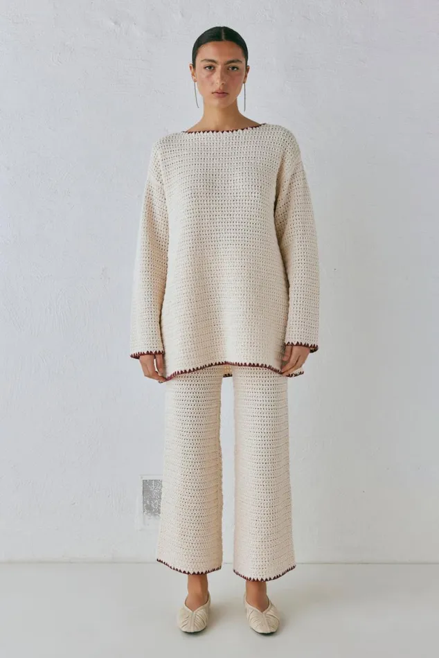 VRG GRL Sets Stella Knit Pants Cream 8211 Women VRG GRL Sets Stella Knit Pants Cream 8211 Women