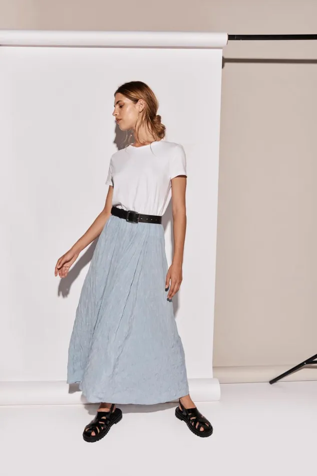 VRG GRL Skirts Solara Midi Skirt Sky 8211 Women VRG GRL Skirts Solara Midi Skirt Sky 8211 Women
