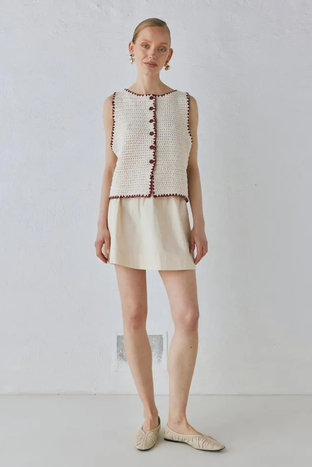 VRG GRL Vests Stella Knit Vest Cream 8211 Women