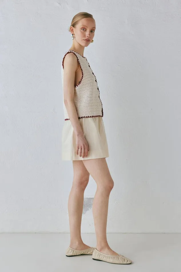 VRG GRL Vests Stella Knit Vest Cream 8211 Women VRG GRL Vests Stella Knit Vest Cream 8211 Women