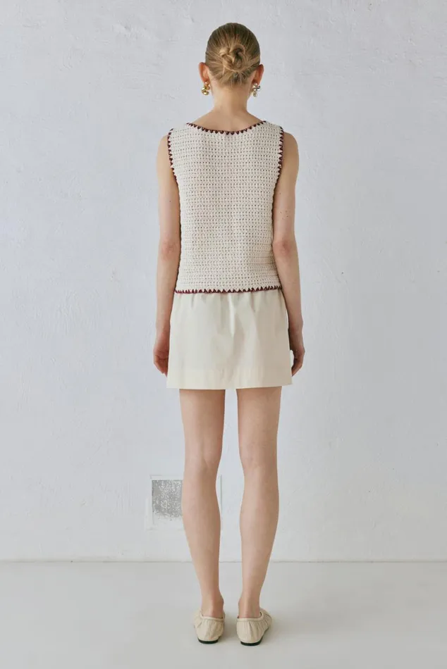 VRG GRL Vests Stella Knit Vest Cream 8211 Women VRG GRL Vests Stella Knit Vest Cream 8211 Women