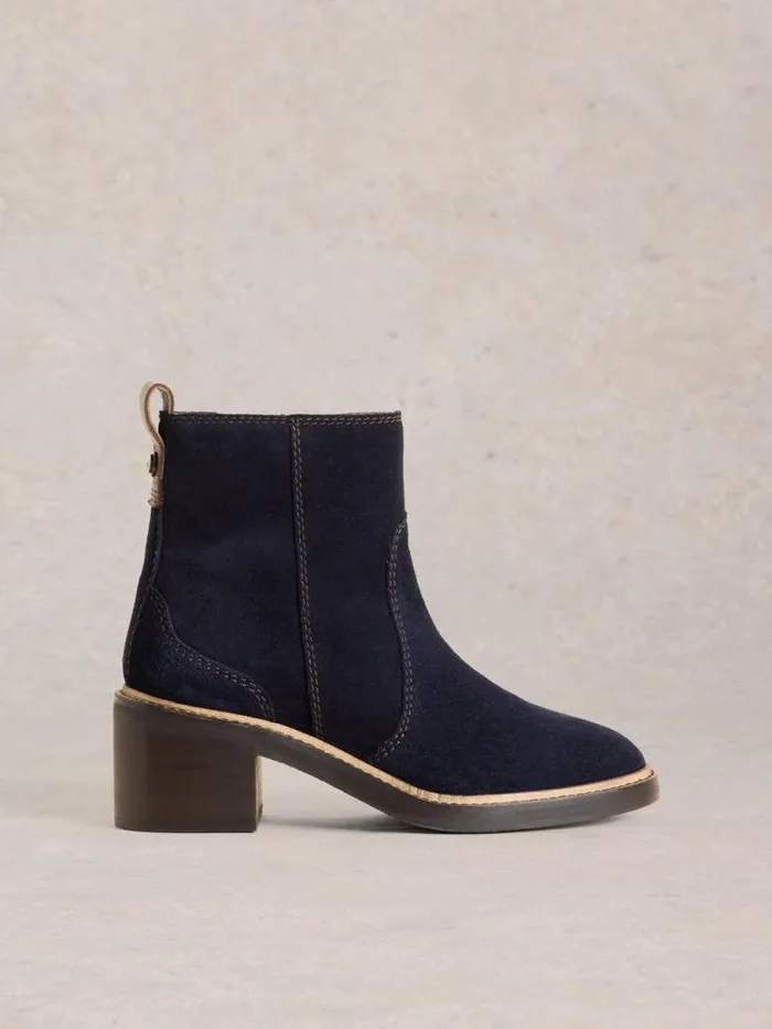 White Stuff Boots Women Cleo Block Heel Boot Dark Navy