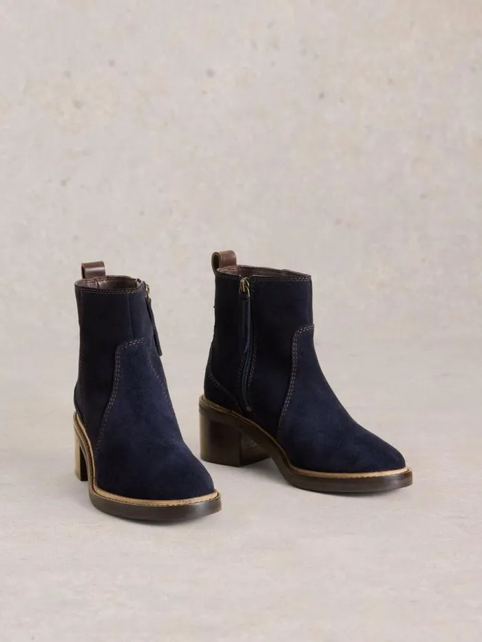 White Stuff Boots Women Cleo Block Heel Boot Dark Navy White Stuff Boots Women Cleo Block Heel Boot Dark Navy