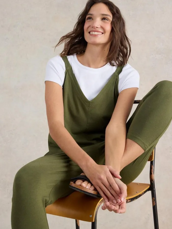 White Stuff Dresses Women Selina Jersey V Neck Jumpsuit Khaki Green White Stuff Dresses Women Selina Jersey V Neck Jumpsuit Khaki Green