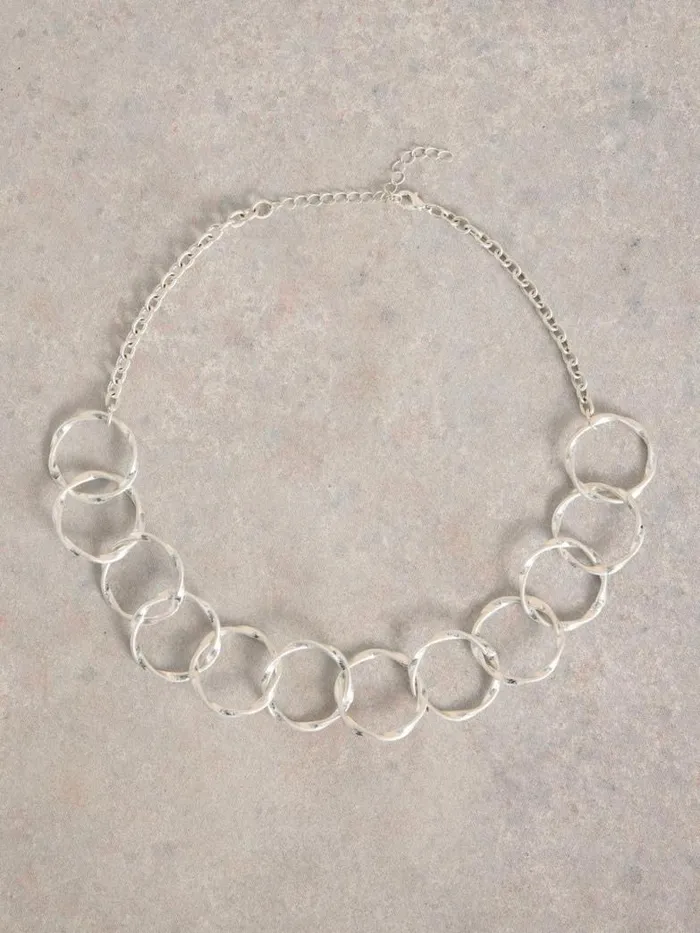 White Stuff Jewellery Women CYNTHIA ROUND CHAIN NECKLACE Silver Tone Metallic