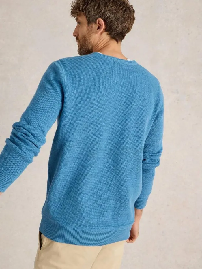 White Stuff Knitwear Men Attadale Crew Neck Jumper Light Blue White Stuff Knitwear Men Attadale Crew Neck Jumper Light Blue