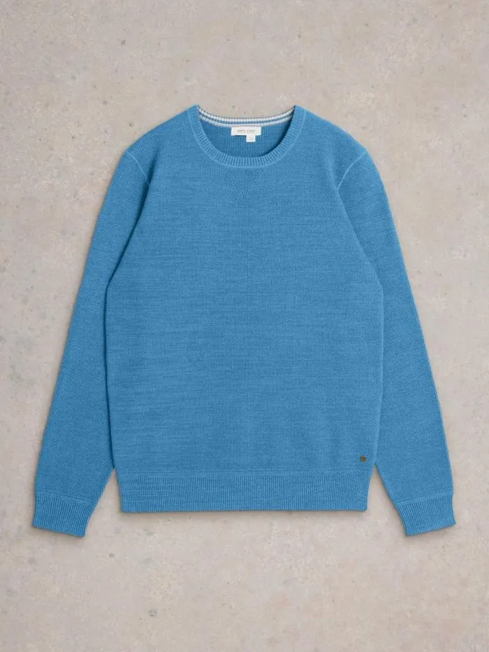 White Stuff Knitwear Men Attadale Crew Neck Jumper Light Blue White Stuff Knitwear Men Attadale Crew Neck Jumper Light Blue