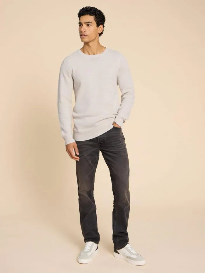 White Stuff Knitwear Men Attadale Crew Neck Jumper Light Grey White Stuff Knitwear Men Attadale Crew Neck Jumper Light Grey