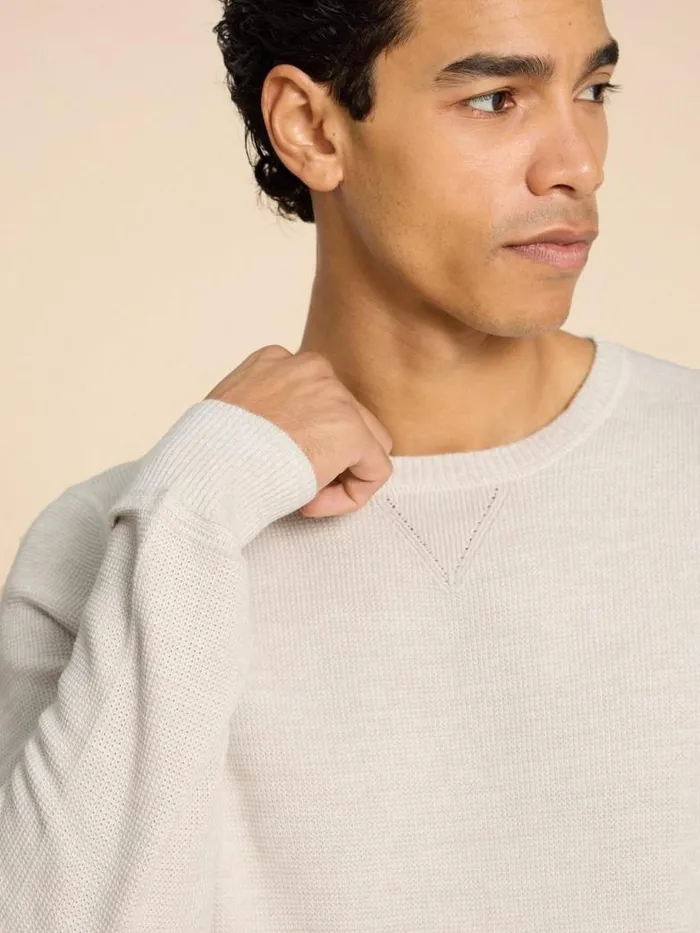 White Stuff Knitwear Men Attadale Crew Neck Jumper Light Grey White Stuff Knitwear Men Attadale Crew Neck Jumper Light Grey