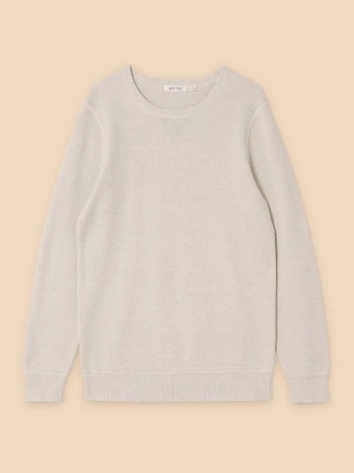 White Stuff Knitwear Men Attadale Crew Neck Jumper Light Grey White Stuff Knitwear Men Attadale Crew Neck Jumper Light Grey