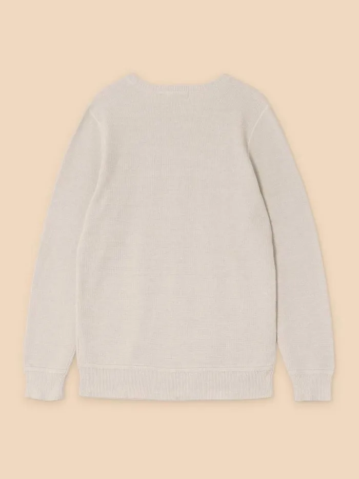 White Stuff Knitwear Men Attadale Crew Neck Jumper Light Grey White Stuff Knitwear Men Attadale Crew Neck Jumper Light Grey