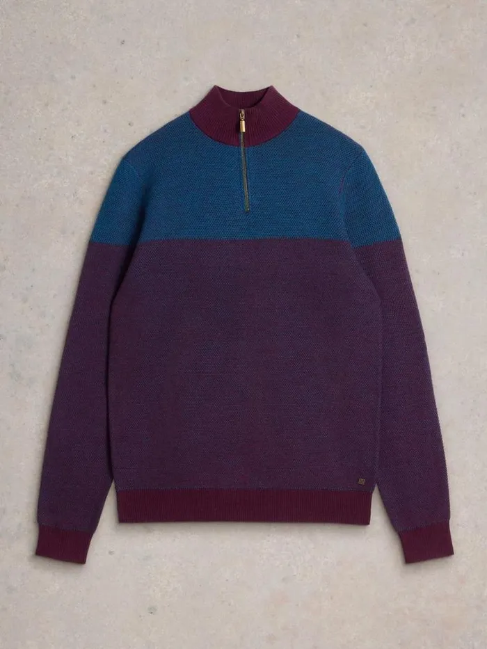 White Stuff Knitwear Men Newport Merino Wool Jacquard Funnel Plum Multi White Stuff Knitwear Men Newport Merino Wool Jacquard Funnel Plum Multi