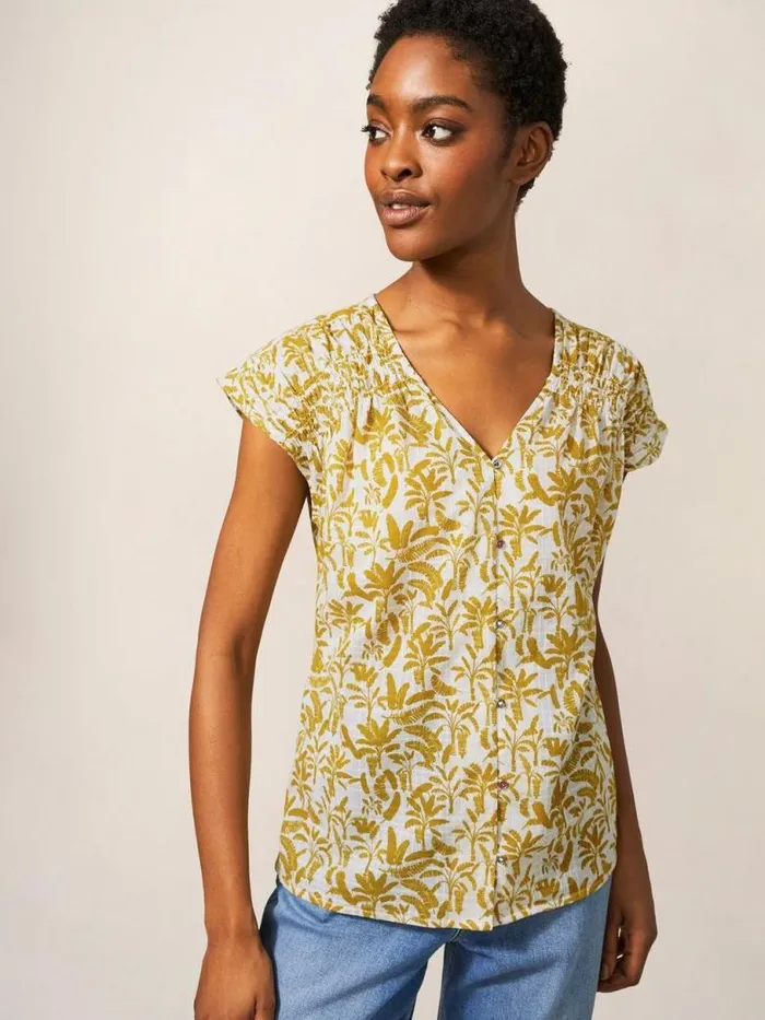 White Stuff Shirts and Blouses Women Rae Organic Vest Cotton White Multi