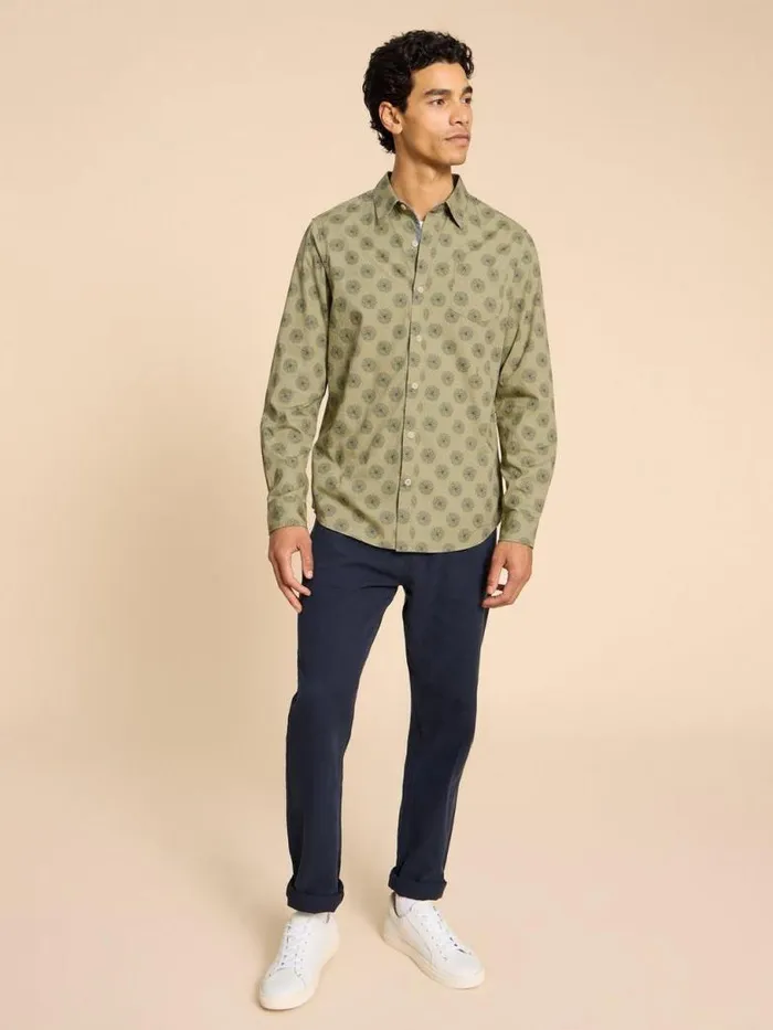 White Stuff Shirts Men Daisy Floral Printed Shirt Green Print