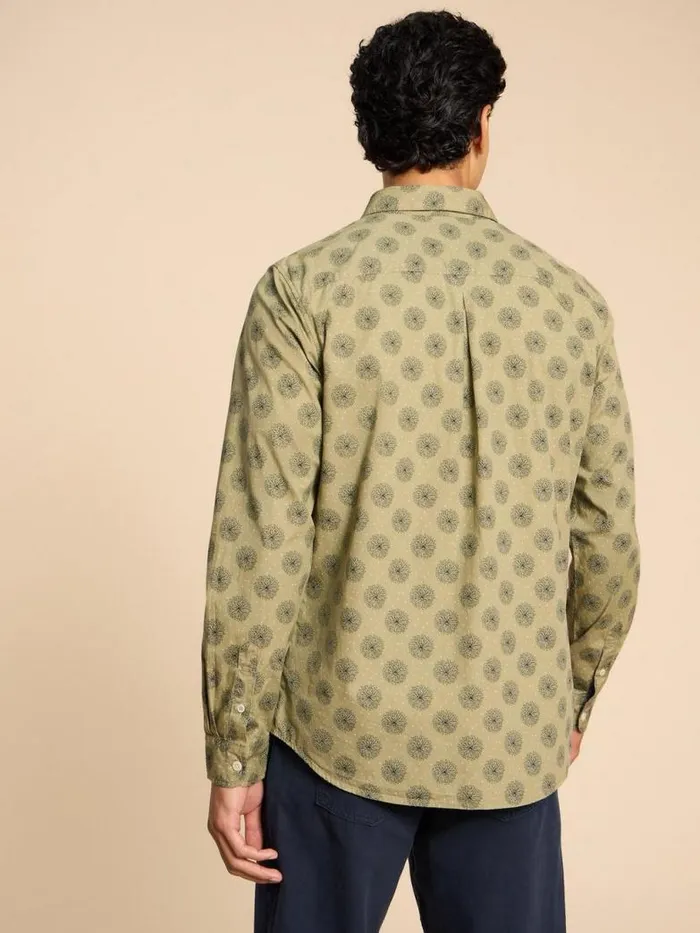 White Stuff Shirts Men Daisy Floral Printed Shirt Green Print White Stuff Shirts Men Daisy Floral Printed Shirt Green Print