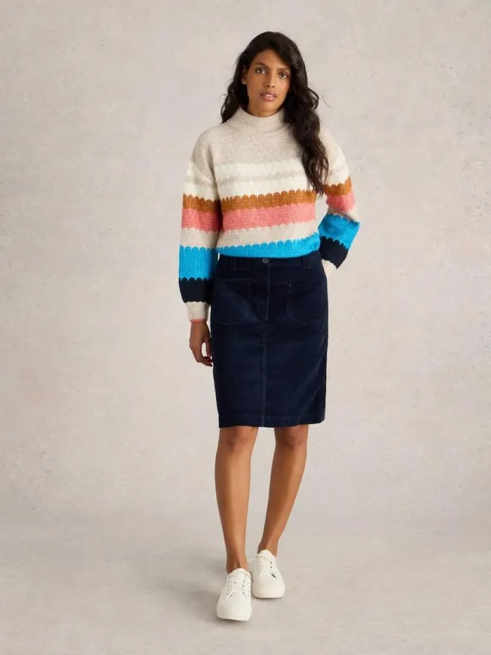 White Stuff Skirts Women Melody Organic Cord Skirt Dark Navy White Stuff Skirts Women Melody Organic Cord Skirt Dark Navy