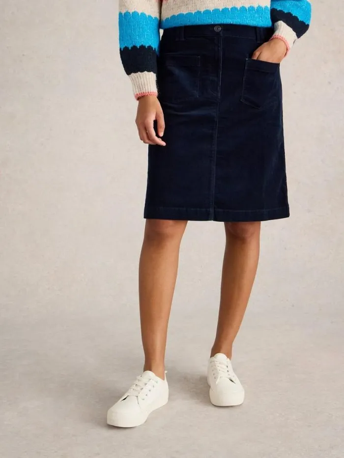 White Stuff Skirts Women Melody Organic Cord Skirt Dark Navy White Stuff Skirts Women Melody Organic Cord Skirt Dark Navy