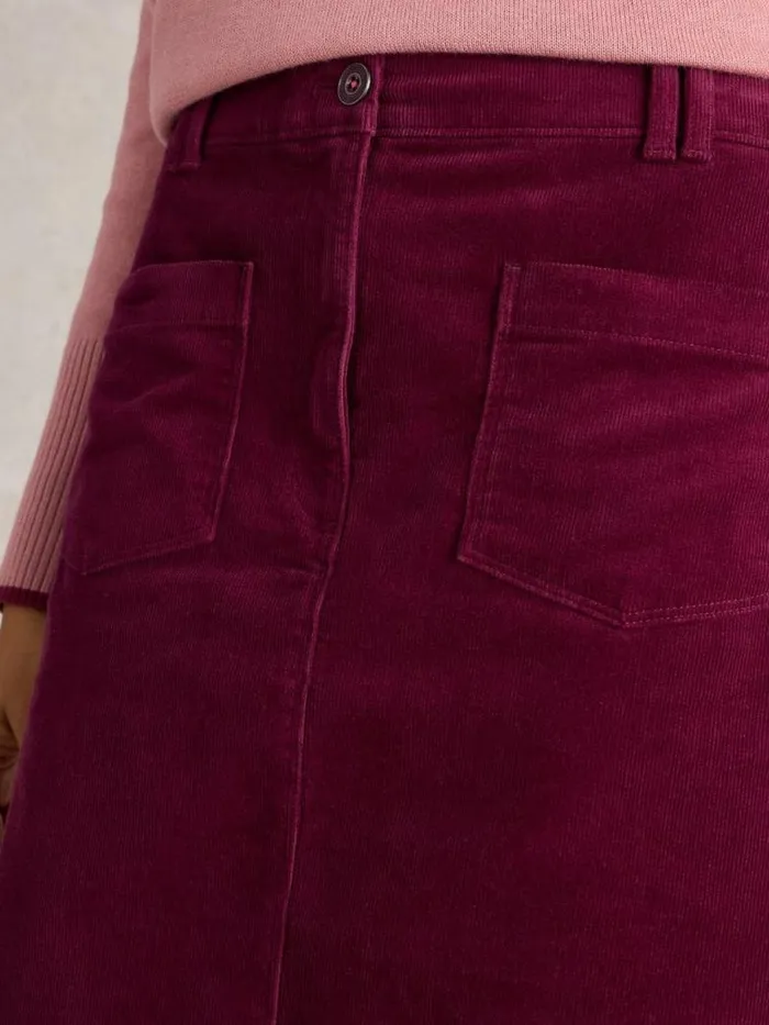 White Stuff Skirts Women Melody Organic Cord Skirt Deep Red White Stuff Skirts Women Melody Organic Cord Skirt Deep Red
