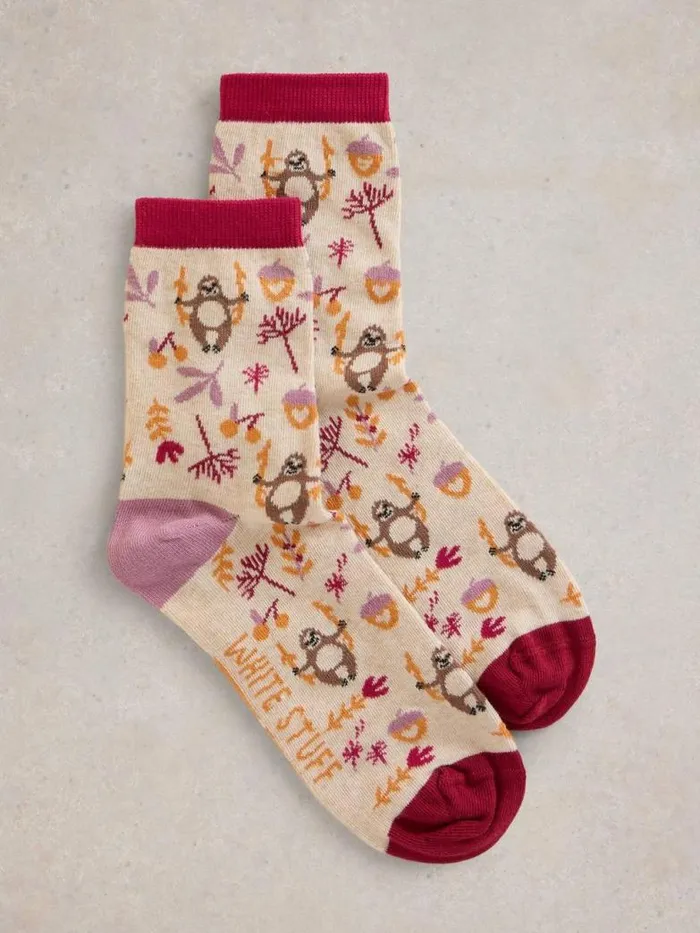 White Stuff Socks Women Slothing Around Ankle Sock Natural Multi