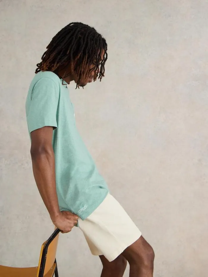White Stuff TShirts Men Shark Pocket Graphic Tee Mint Green White Stuff TShirts Men Shark Pocket Graphic Tee Mint Green