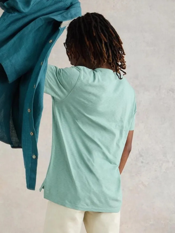 White Stuff TShirts Men Shark Pocket Graphic Tee Mint Green White Stuff TShirts Men Shark Pocket Graphic Tee Mint Green