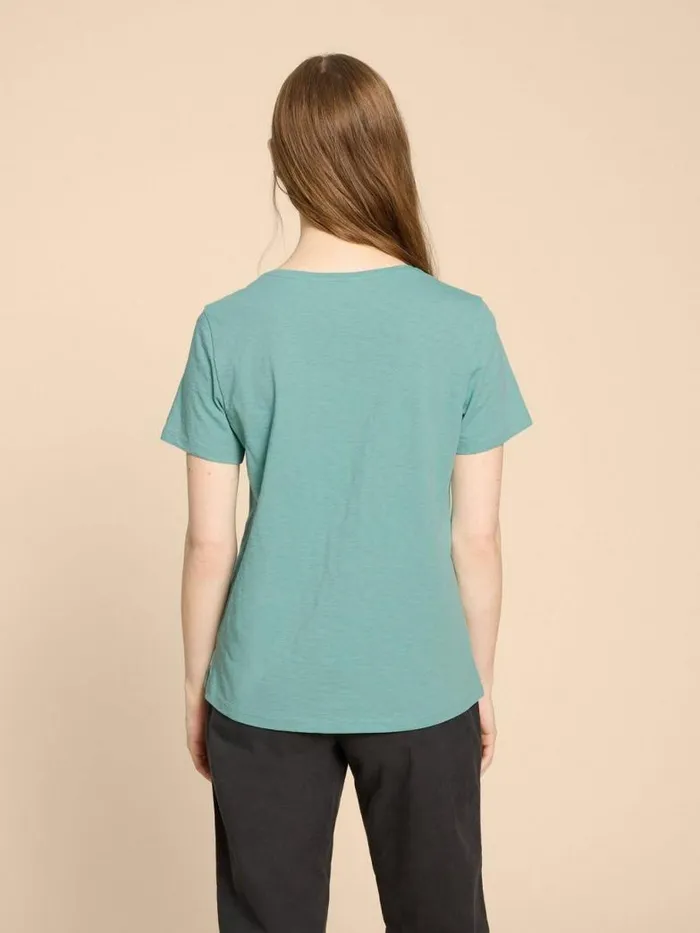 White Stuff Tops and TShirts Women ABBIE TEE Mid Teal White Stuff Tops and TShirts Women ABBIE TEE Mid Teal