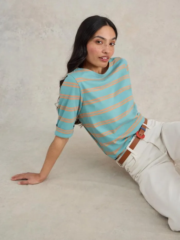 White Stuff Tops and TShirts Women SYDNEY BOAT NECK Blue Multi