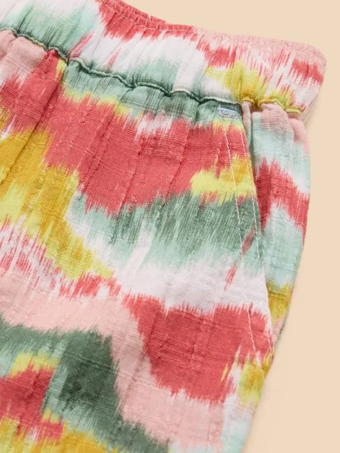 White Stuff Trousers and Shorts Kids Tie Dye Printed Frill Short Pink Multi White Stuff Trousers and Shorts Kids Tie Dye Printed Frill Short Pink Multi