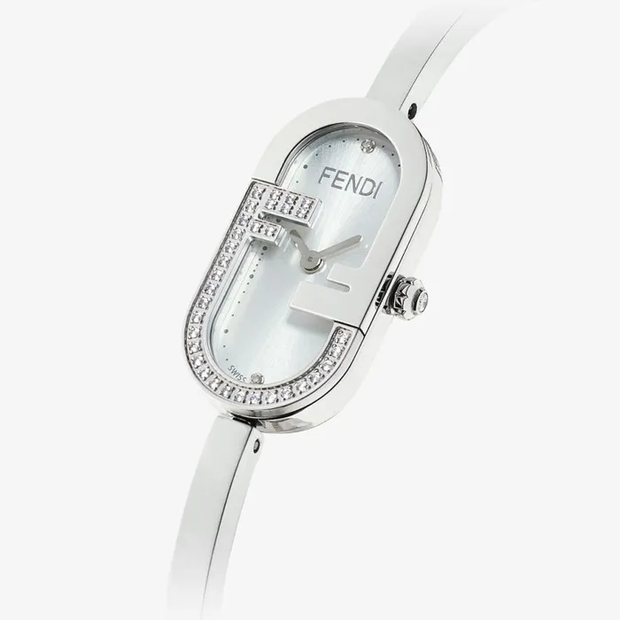 Woman 1480 X 2830mm 8211 Oval Watch With O039lock Logo Silver Fendi Watches