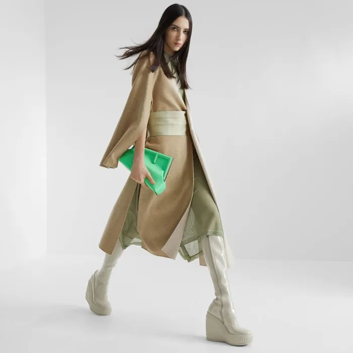 Woman Beige DoubleSided Wool Overcoat Beige Fendi Coats and Outerwear