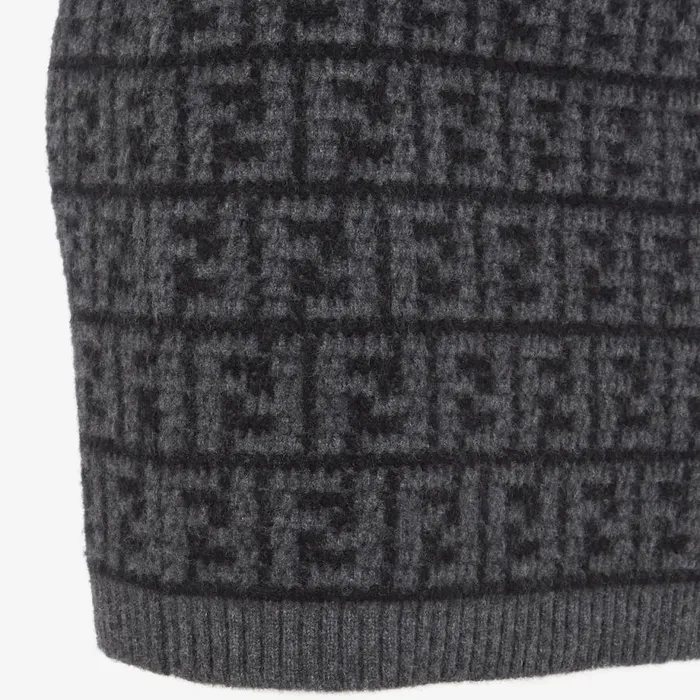 Woman Black Ff Crocheted Cashmere Skirt Black Fendi Knitwear