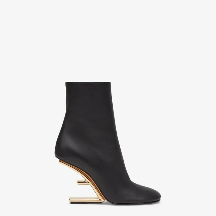 Woman Black Nappa Leather HighHeeled Ankle Boots Black Fendi Fendi First