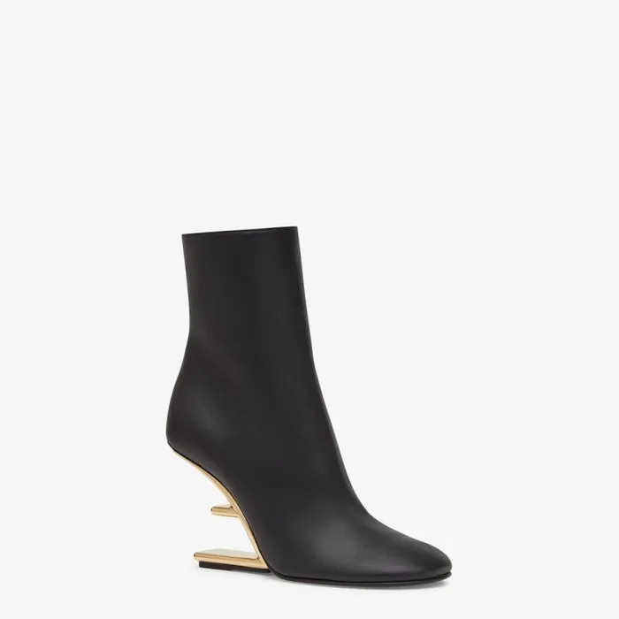 Woman Black Nappa Leather HighHeeled Ankle Boots Black Fendi Fendi First