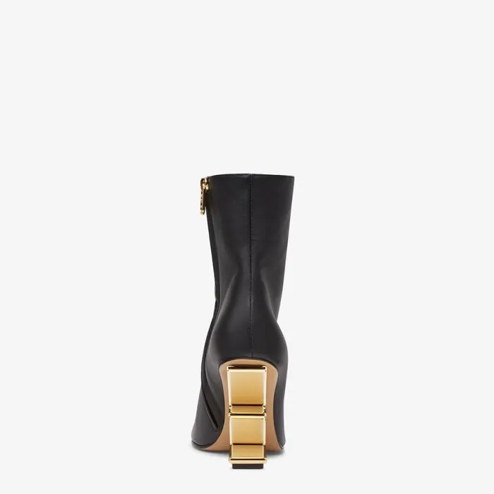 Woman Black Nappa Leather HighHeeled Ankle Boots Black Fendi Fendi First