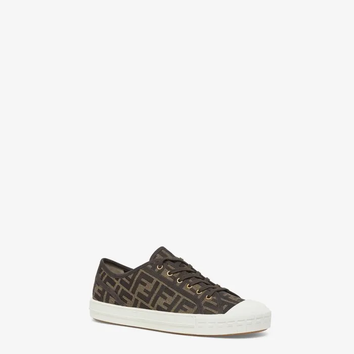 Woman Brown Ff Fabric LowTops Brown Fendi Sneakers