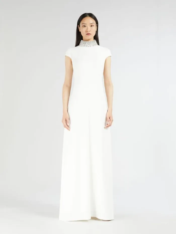 Woman Cady Fit and Flare Dress Optical White Maxmara Bridal Clothing