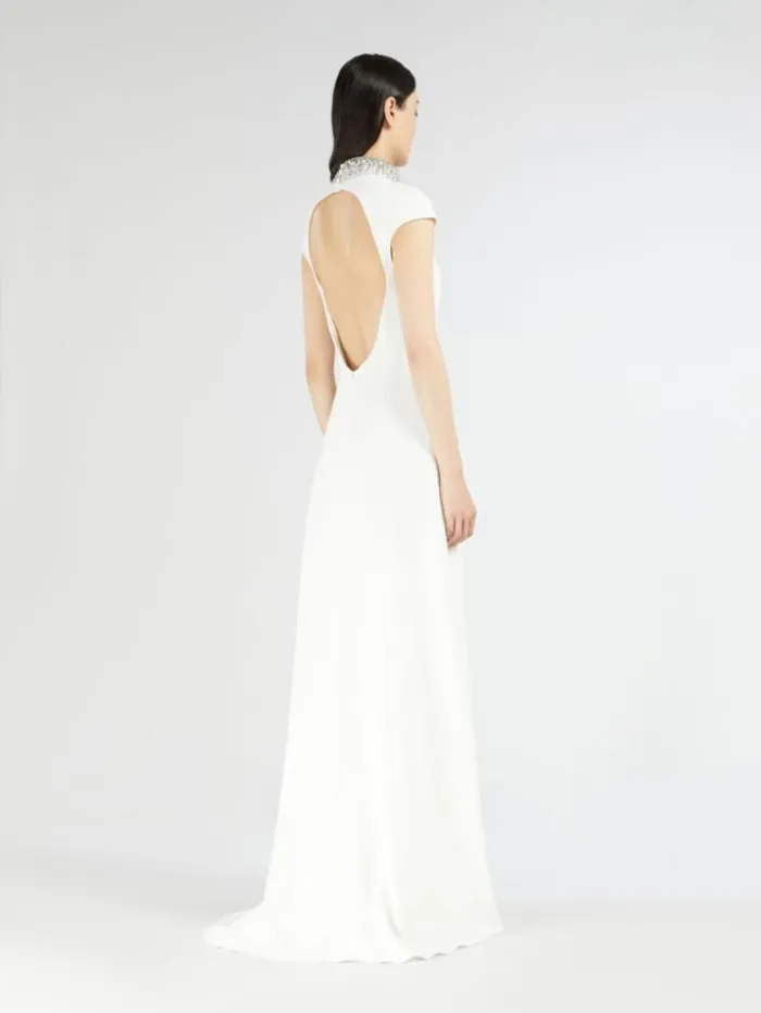 Woman Cady Fit and Flare Dress Optical White Maxmara Bridal Clothing Woman Cady Fit and Flare Dress Optical White Maxmara Bridal Clothing