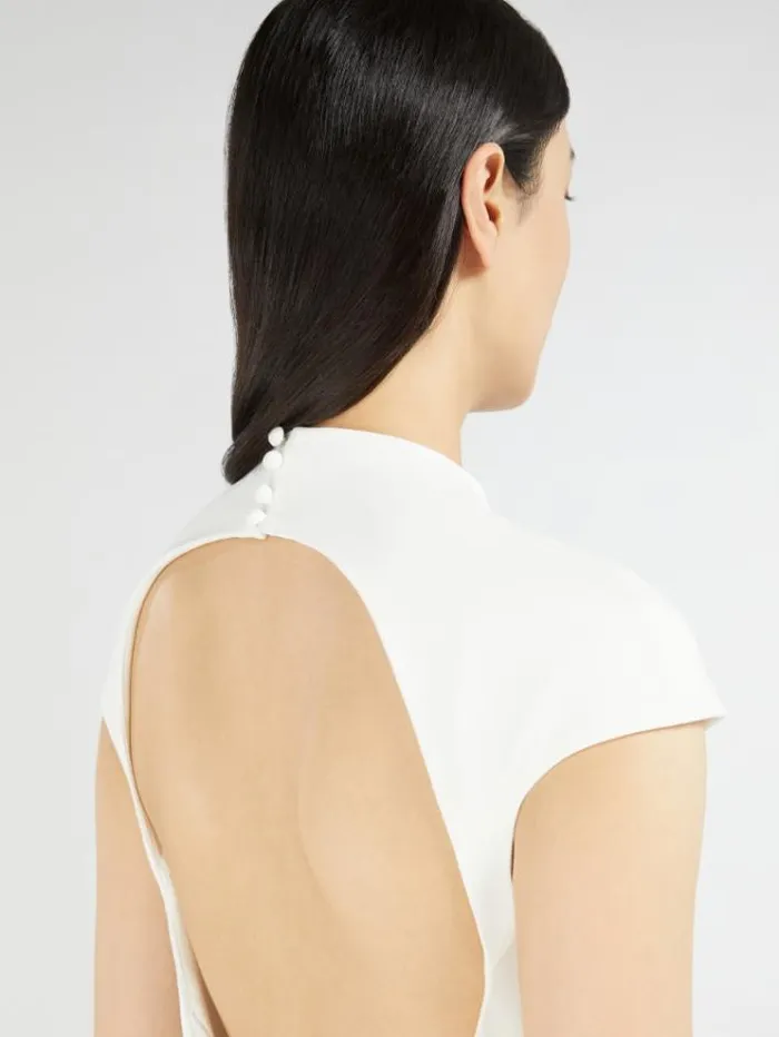 Woman Cady Fit and Flare Dress Optical White Maxmara Bridal Clothing Woman Cady Fit and Flare Dress Optical White Maxmara Bridal Clothing