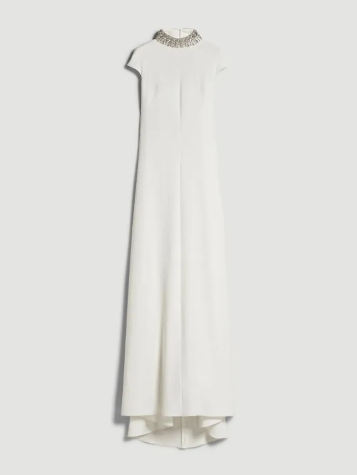 Woman Cady Fit and Flare Dress Optical White Maxmara Bridal Clothing Woman Cady Fit and Flare Dress Optical White Maxmara Bridal Clothing
