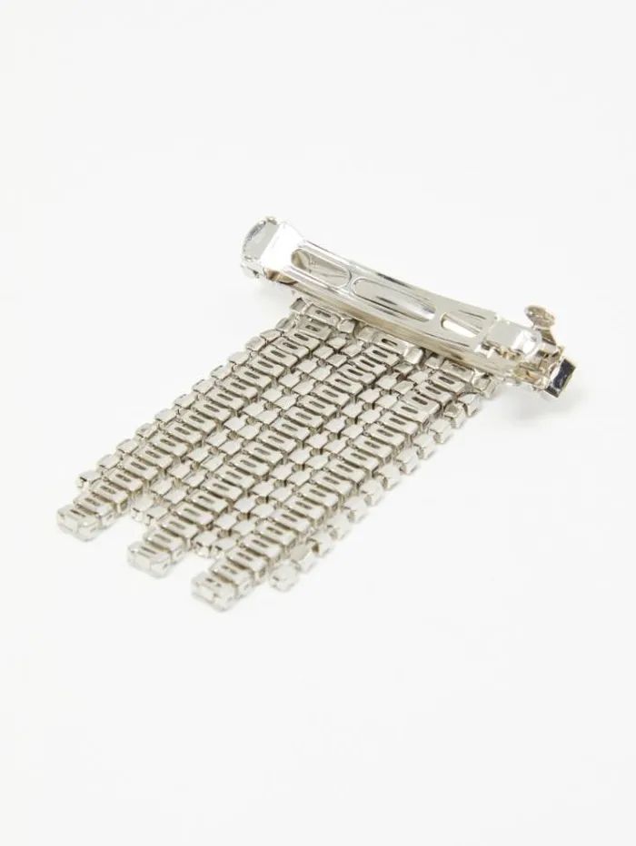 Woman Clip With Rhinestone Fringes Silver Maxmara Bridal Accessories