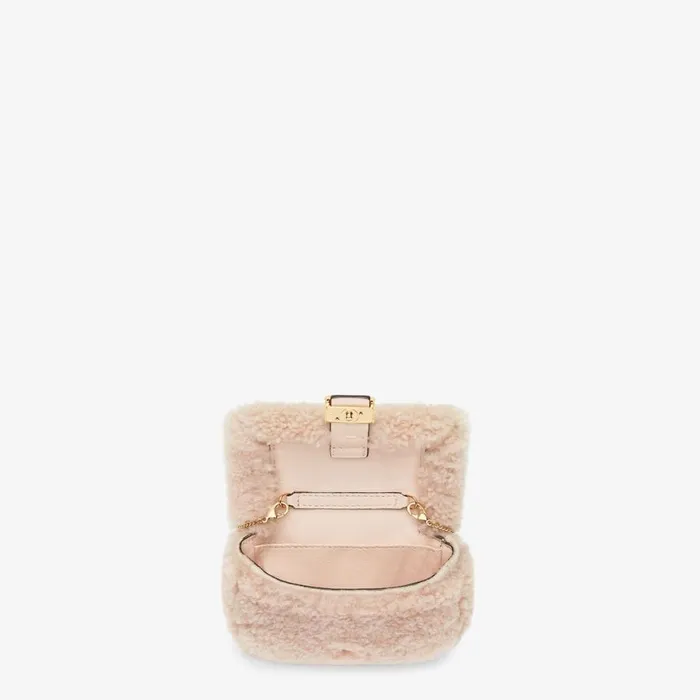 WomanKids Pink Sheepskin Charm Pink Fendi Miniature Bags