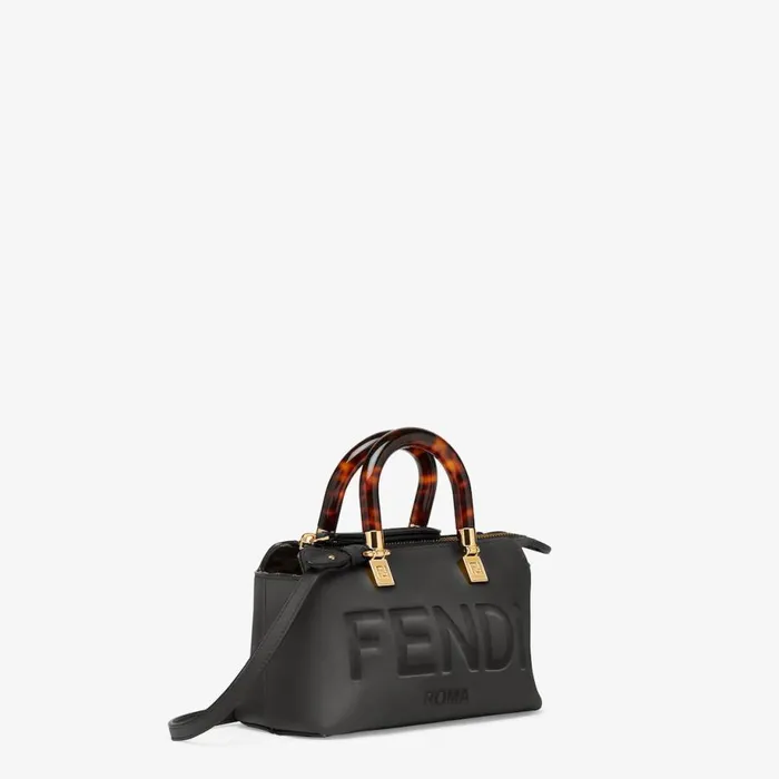 WomanKids Small Boston Bag In Black Leather Black Fendi Mini Bags