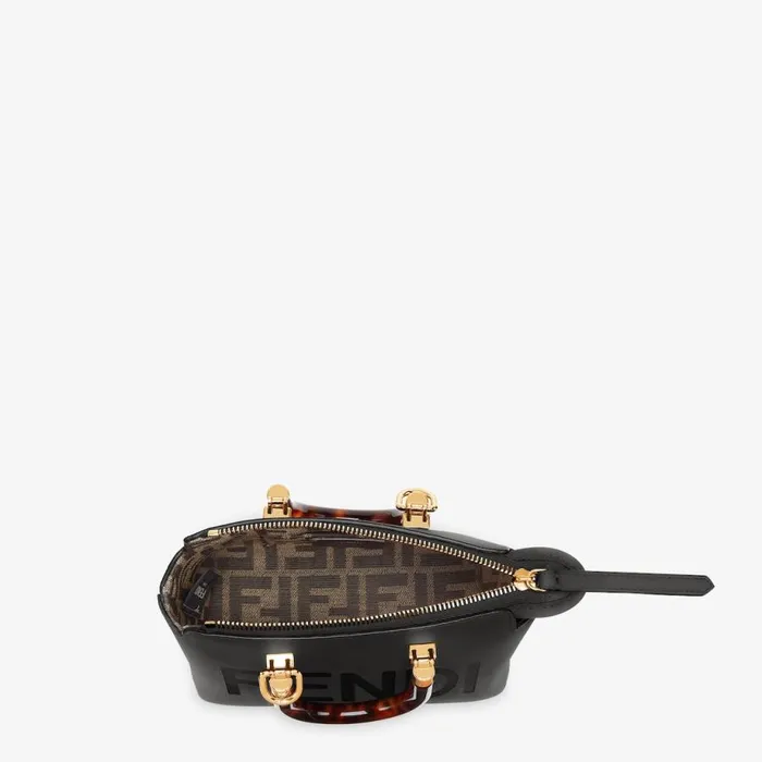 WomanKids Small Boston Bag In Black Leather Black Fendi Mini Bags