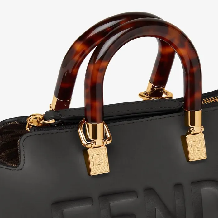 WomanKids Small Boston Bag In Black Leather Black Fendi Mini Bags