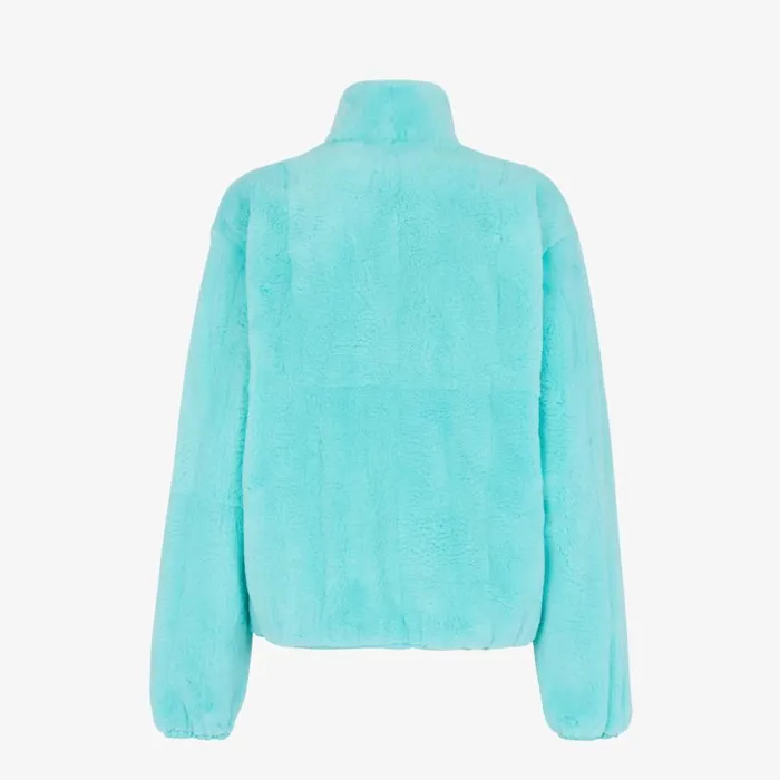 Woman Light Blue Mink Jacket Light Blue Fendi Coats and Outerwear