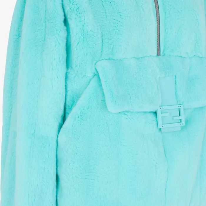 Woman Light Blue Mink Jacket Light Blue Fendi Coats and Outerwear