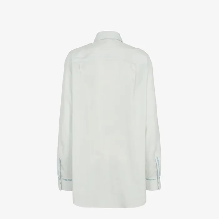 Woman Light Blue Silk Shirt Light Blue Fendi Tops and Shirts